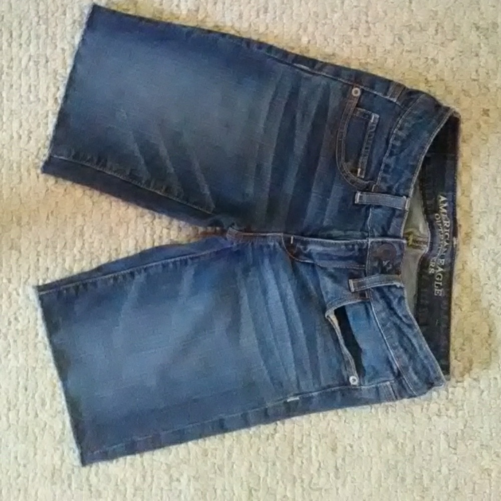 AE stretch denim skinny bermuda shorts